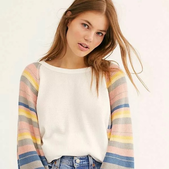 Free People Sweaters - Free people multicolored sleeve sweater